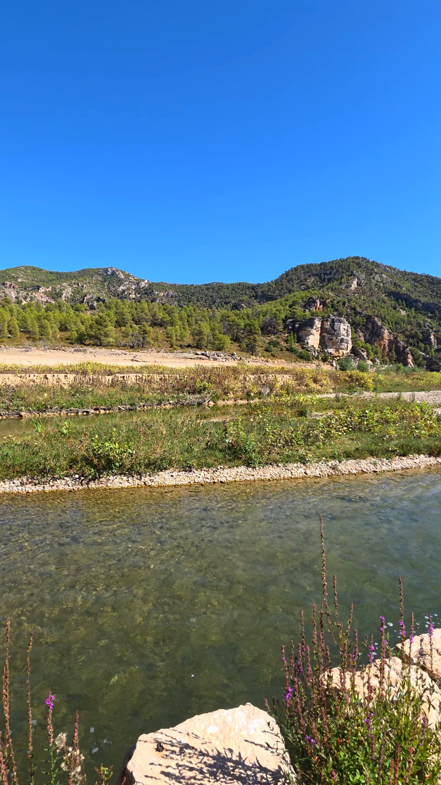 Landschaft rund um den Fluss in Aragón