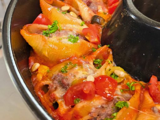 Gefüllte Conchiglioni aus dem Omnia Campingbackofen 