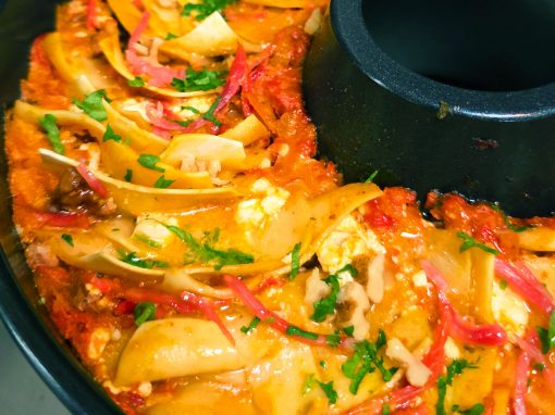 Kürbis Lasagne One Pot aus dem Roadbaker Campingbackofen Kürbis Lasagne One Pot aus dem Roadbaker Campingbackofen