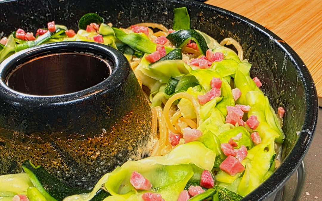 Spaghetti mit Zucchini Carbonara Style