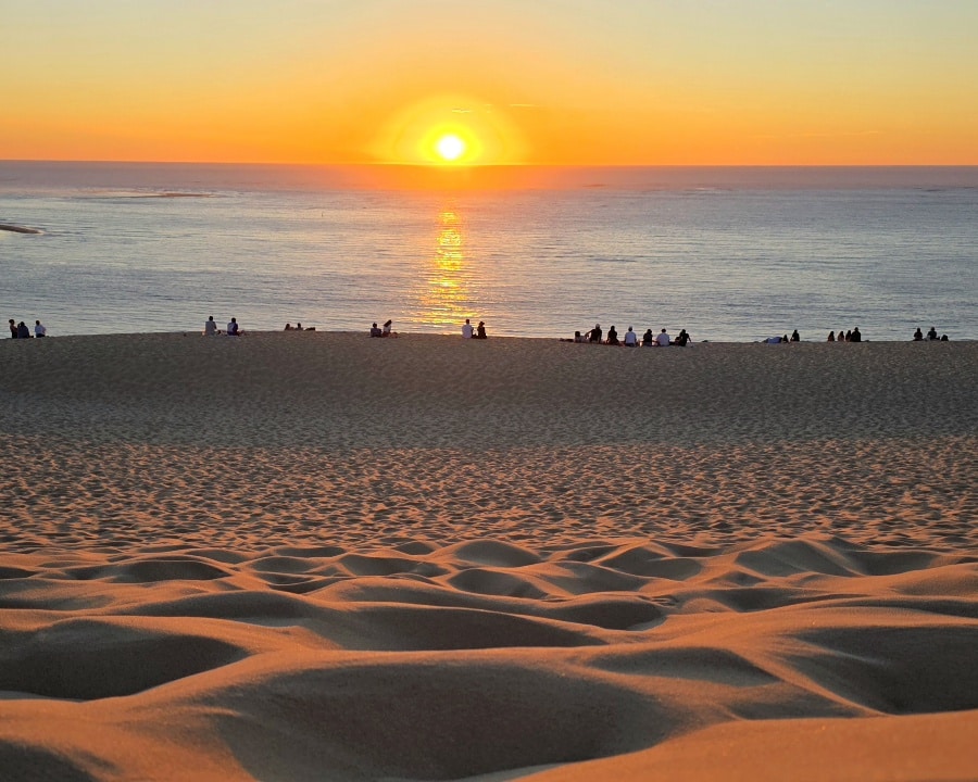 Blick über die Dune du Pilat und den Atlantik