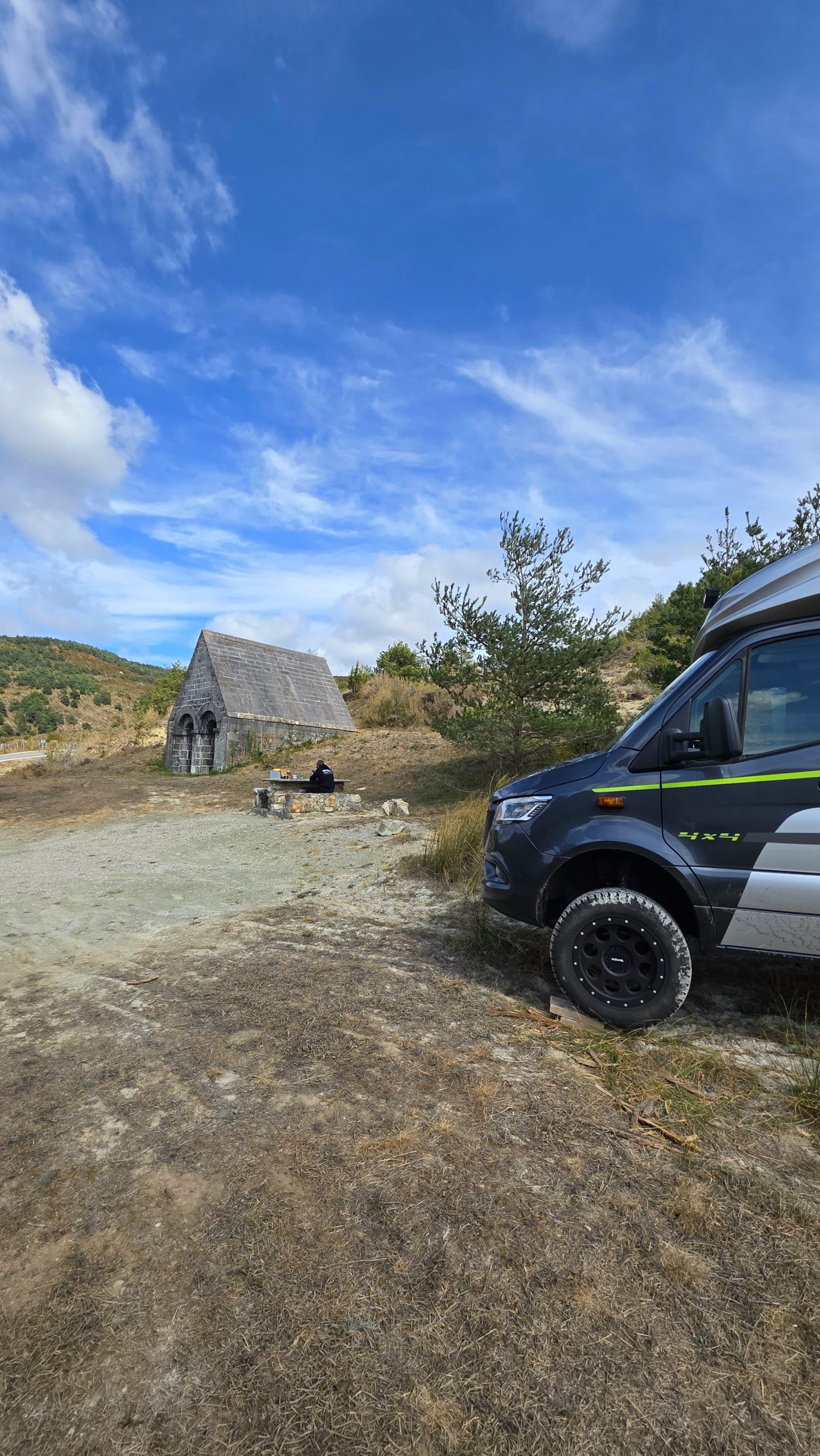 Stellplatz bei Erro und Roncesvalles am Rand der Pyrenäen