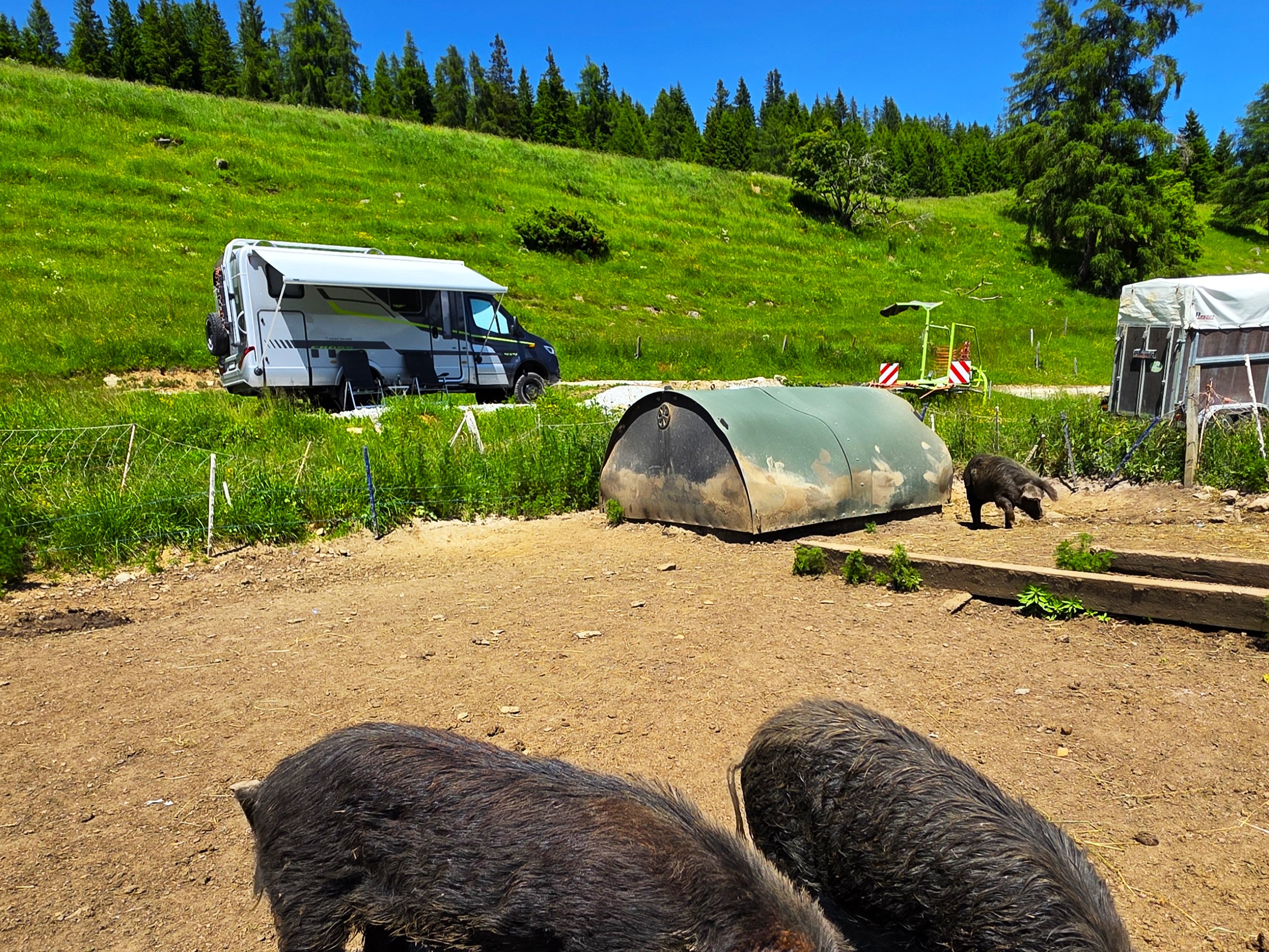 Wohnmobil Stellplatz am Bergerhof in der Krakauebene in der Steiermark via Landvergnügen.