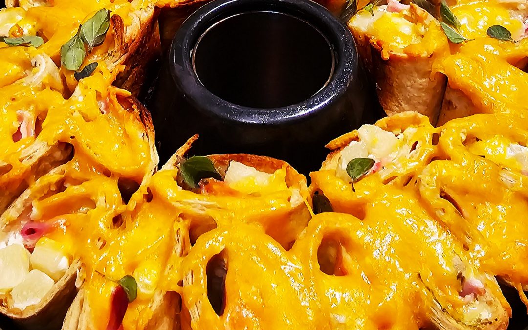 Hawaii-Wrap-Röllchen im Omnia Campingbackofen