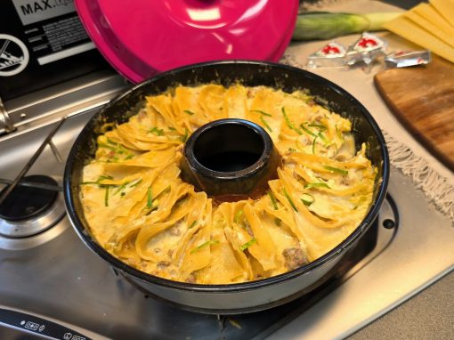 Käse-Lauch-Lasagne aus dem Omnia – der Klassiker als Auflauf