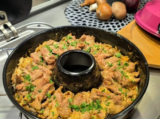 Cremiges Puten-Geschnetzeltes mit Orzo One-Pot aus dem Omnia