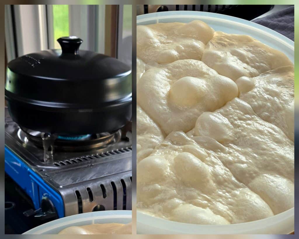 Selbstgemachter Pizzateig für den Omnia Pizzaofen als kleine Campingpizza